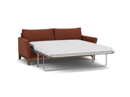 Red Velvet 3.5 Seater Sofabed - Modern Fold Out Custom Sofa Bed In Easy Clean Velvet - Exmouth Range - thumbnail 1