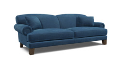 Blue Velvet 4 Seater Sofa - Traditional Style Custom Sofa In Easy Clean Velvet - Thatcham Range
