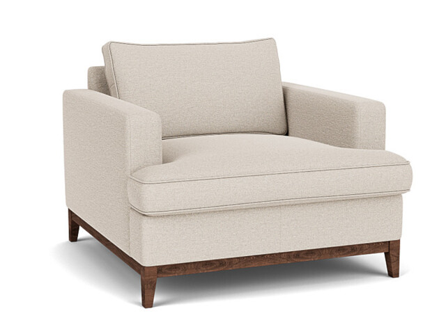 Cream Fabric Armchair - Modern Accent Custom Arm Chair - Oakham Range - image 1