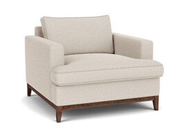 Cream Fabric Armchair - Modern Accent Custom Arm Chair - Oakham Range - thumbnail 1