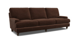 Brown Velvet 3 Seater Sofa - Modern Style Custom Sofa In Easy Clean Velvet - Whinfell Range - thumbnail 1