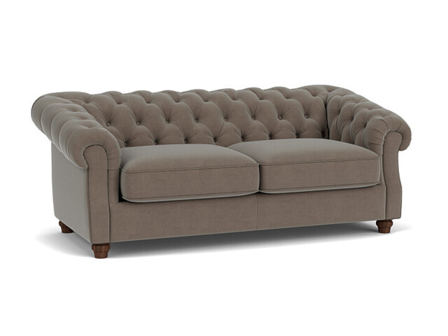 Brown Velvet 3.5 Seater Sofa - Traditional Chesterfield Style Custom Sofa In Easy Clean Velvet - Wantage Range - image 1