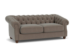 Brown Velvet 3.5 Seater Sofa - Traditional Chesterfield Style Custom Sofa In Easy Clean Velvet - Wantage Range