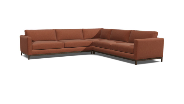 Red Velvet Large Corner Sofa - Modern Style Corner Custom Sofa In Easy Clean Velvet - Darwin Range - image 1
