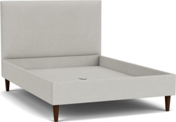 Cream Fabric Double Bed Frame - Traditional Low End With Large Headboard - Yarnmouth Range - thumbnail 2