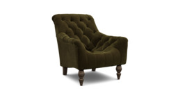 Green Linen Armchair - Traditional Accent Custom Arm Chair - Liskeard Range - thumbnail 1