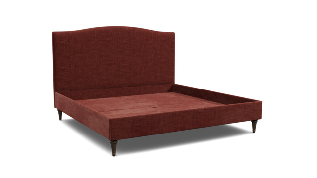 Purple Velvet Emperor Size Bed Frame - Traditional Low End With Large Headboard In Easy Clean Velvet - Avebury Range - image 1