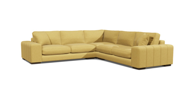Yellow Velvet 4 Seater Corner Sofa - Modern Style Custom Sofa In Stain Resistant Velvet - Epping Range - image 1
