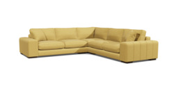 Yellow Velvet 4 Seater Corner Sofa - Modern Style Custom Sofa In Stain Resistant Velvet - Epping Range - thumbnail 1