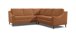 Orange 2 Seater Corner Sofa - Modern Style Fabric Luxury Premium Corner Sofa - Weymouth Range - thumbnail 1
