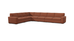 Red Velvet 6X4 Seater Corner Sofa - Modern Style Custom Sofa In Easy Clean Velvet - Sloane Range - thumbnail 1
