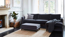 Yellow Velvet 2 Seater Sofa With Right Chaise - Modern Style Custom Sofa In Stain Resistant Velvet - Darwin Range - thumbnail 2