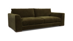Green Linen 3 Seater Sofa - Modern Style Chunky Custom Sofa - Kingston Range - thumbnail 1
