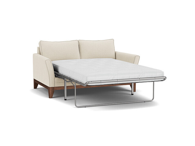 White Chenille 2 Seater Sofabed - Modern Fold Out Custom Sofa Bed In Stain Resistant Chenille - Exmouth Range - image 1