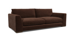 Brown Velvet 3 Seater Sofa - Modern Style Chunky Custom Sofa In Easy Clean Velvet - Kingston Range