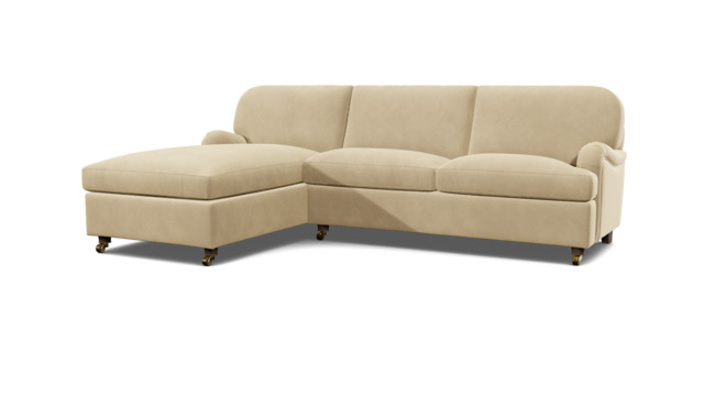 Cream Fabric 3.5 Seater Sofabed With Chaise - Traditional Fold Out Custom Sofa Bed - Helston Range - image 1