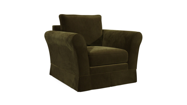 Green Linen Armchair - Traditional Accent Custom Arm Chair - Jude Range - image 1
