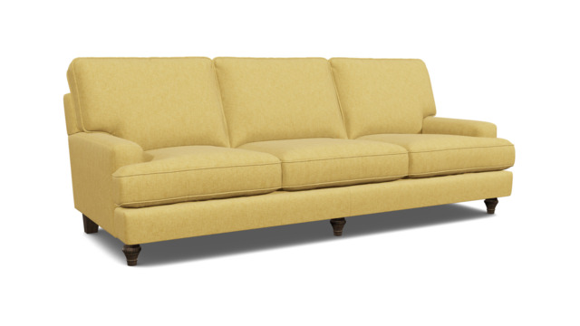 Yellow Velvet 3 Seater Sofa - Modern Style Custom Sofa In Stain Resistant Velvet - Whinfell Range - image 1