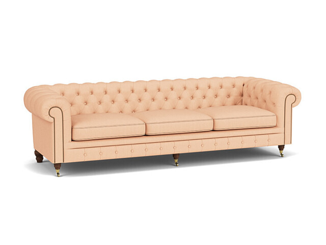 Pink Velvet 4 Seater Sofa - Traditional Chesterfield Style Custom Sofa In Stain Resistant Velvet - Harrington Range - image 1
