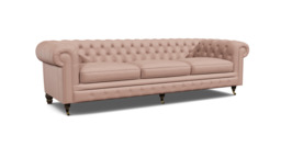 Pink Velvet 4 Seater Sofa - Traditional Chesterfield Style Custom Sofa In Stain Resistant Velvet - Harrington Range - thumbnail 1