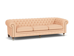 Pink Velvet 4 Seater Sofa - Traditional Chesterfield Style Custom Sofa In Stain Resistant Velvet - Harrington Range - thumbnail 1