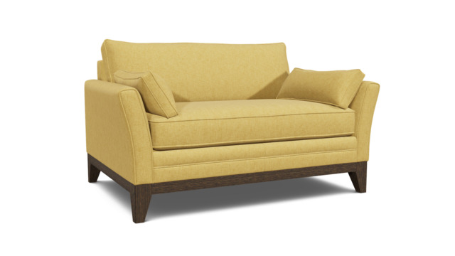 Yellow Velvet Loveseat Armchair Sofabed - Modern Pull Out Chair Bed In Stain Resistant Velvet - Exmouth Range - image 1