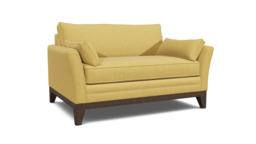 Yellow Velvet Loveseat Armchair Sofabed - Modern Pull Out Chair Bed In Stain Resistant Velvet - Exmouth Range - thumbnail 1