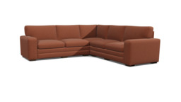 Red Velvet 3X3 Seater Corner Sofabed - Modern Fold Out Custom Sofa Bed In Easy Clean Velvet - Sloane Range - thumbnail 1