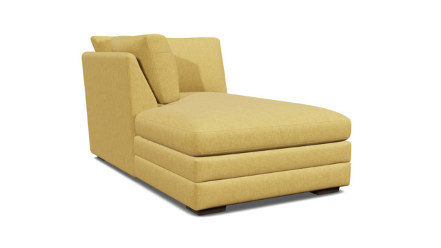 Yellow Velvet Right Hand Chaise - Modern Chaise Long Custom Sofa In Stain Resistant Velvet - Sloane Range - image 1
