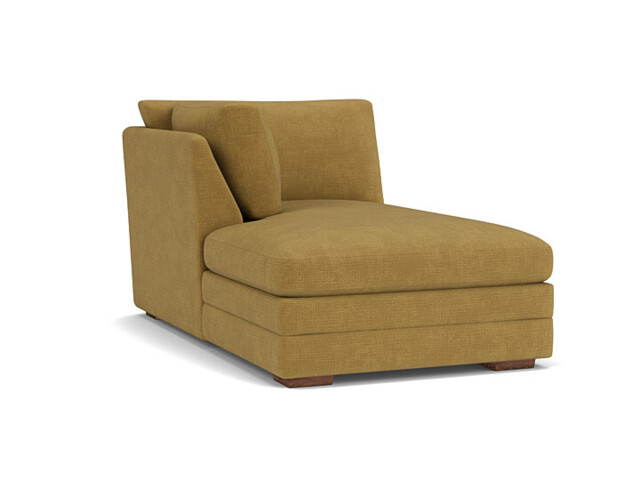 Yellow Velvet Right Hand Chaise - Modern Chaise Long Custom Sofa In Stain Resistant Velvet - Sloane Range - image 1