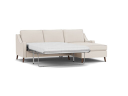 Mid-Century Weymouth 3 Seater Cream Chaise Sofa Bed, 170+ Customisation Options, UK Crafted - Darlings of Chelsea - thumbnail 1