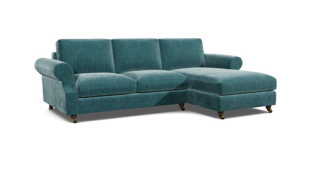 Kendal 3.5 Seater Chaise Sofa Bed teal - image 1