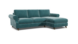 Kendal 3.5 Seater Chaise Sofa Bed teal - thumbnail 1