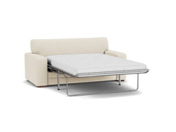 White Chenille 3 Seater Sofabed - Modern Fold Out Custom Sofa Bed In Stain Resistant Chenille - Sloane Range - thumbnail 1