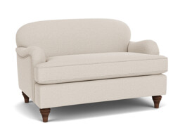 Cream Fabric Loveseat Armchair - Traditional Snuggler Cuddler Custom Arm Chair - Lincoln Range