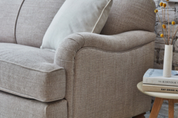 Cream Fabric Loveseat Armchair - Traditional Snuggler Cuddler Custom Arm Chair - Lincoln Range - thumbnail 7