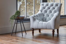 Pink Velvet Armchair - Traditional Accent Custom Arm Chair In Stain Resistant Velvet - Liskeard Range - thumbnail 6