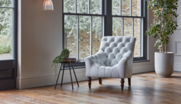 Pink Velvet Armchair - Traditional Accent Custom Arm Chair In Stain Resistant Velvet - Liskeard Range - thumbnail 7