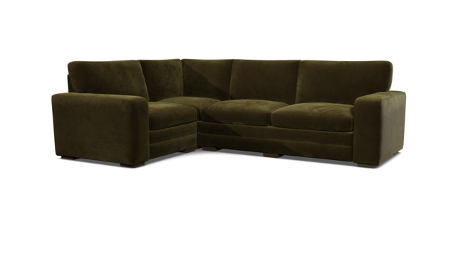 Green Linen 3X1.5 Seater Corner Sofa - Modern Fold Out Custom Sofa Bed - Sloane Range - image 1