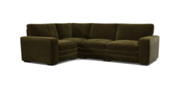 Green Linen 3X1.5 Seater Corner Sofa - Modern Fold Out Custom Sofa Bed - Sloane Range