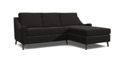 Black 2 Seater Corner Sofa - Modern Style Fabric Luxury Premium Corner Sofa - Weymouth Range - thumbnail 1