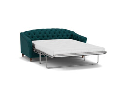 Teal Velvet 3.5 Seater Sofabed - Traditional Fold Out Custom Sofa Bed In Stain Resistant Velvet - Payton Range - thumbnail 1