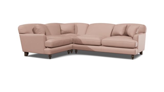 Pink Velvet 3 Seater Left Corner Sofa - Traditional Style Custom Sofa In Stain Resistant Velvet - Galloway Range - image 1