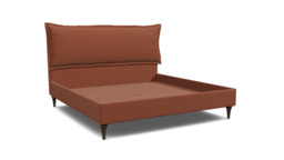 Red Velvet Emperor Size Bed Frame - Traditional Low End With Large Headboard In Easy Clean Velvet - Lyndhurst Range - thumbnail 1