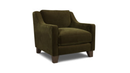Green Linen Armchair - Modern Accent Custom Arm Chair - Banbury Range - thumbnail 1