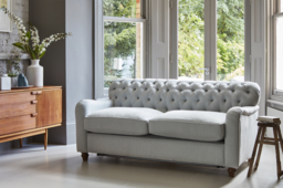 Brown Tan 3 Seater Leather Sofa -Traditional Chesterfield Style Button Back Medium Premium Top Grain Leather Sofa - Bakewell Range - thumbnail 9