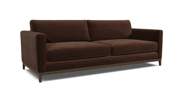 Brown Velvet 2 Seater Sofa - Modern Style Custom Sofa In Easy Clean Velvet - Darwin Range - image 1