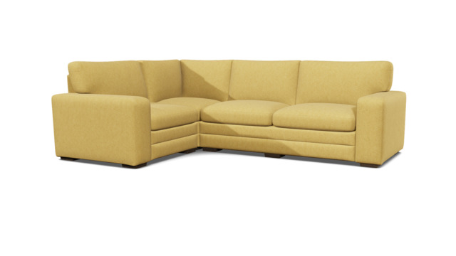 Yellow Velvet 3X1.5 Seater Corner Sofabed - Modern Fold Out Custom Sofa Bed In Stain Resistant Velvet - Sloane Range - image 1