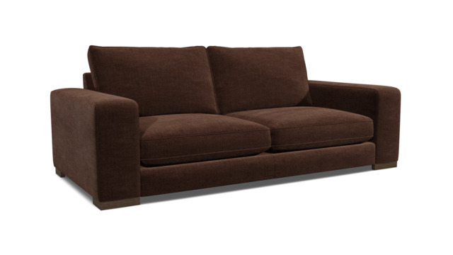 Brown Velvet 4 Seater Sofa - Modern Style Custom Sofa In Easy Clean Velvet - Ashdown Range - image 1