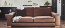 Brown Velvet 4 Seater Sofa - Modern Style Custom Sofa In Easy Clean Velvet - Ashdown Range - thumbnail 3